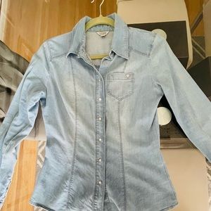 GUESS denim long sleeve shirt XS